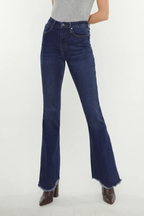 Frayed Hem Flare Jeans