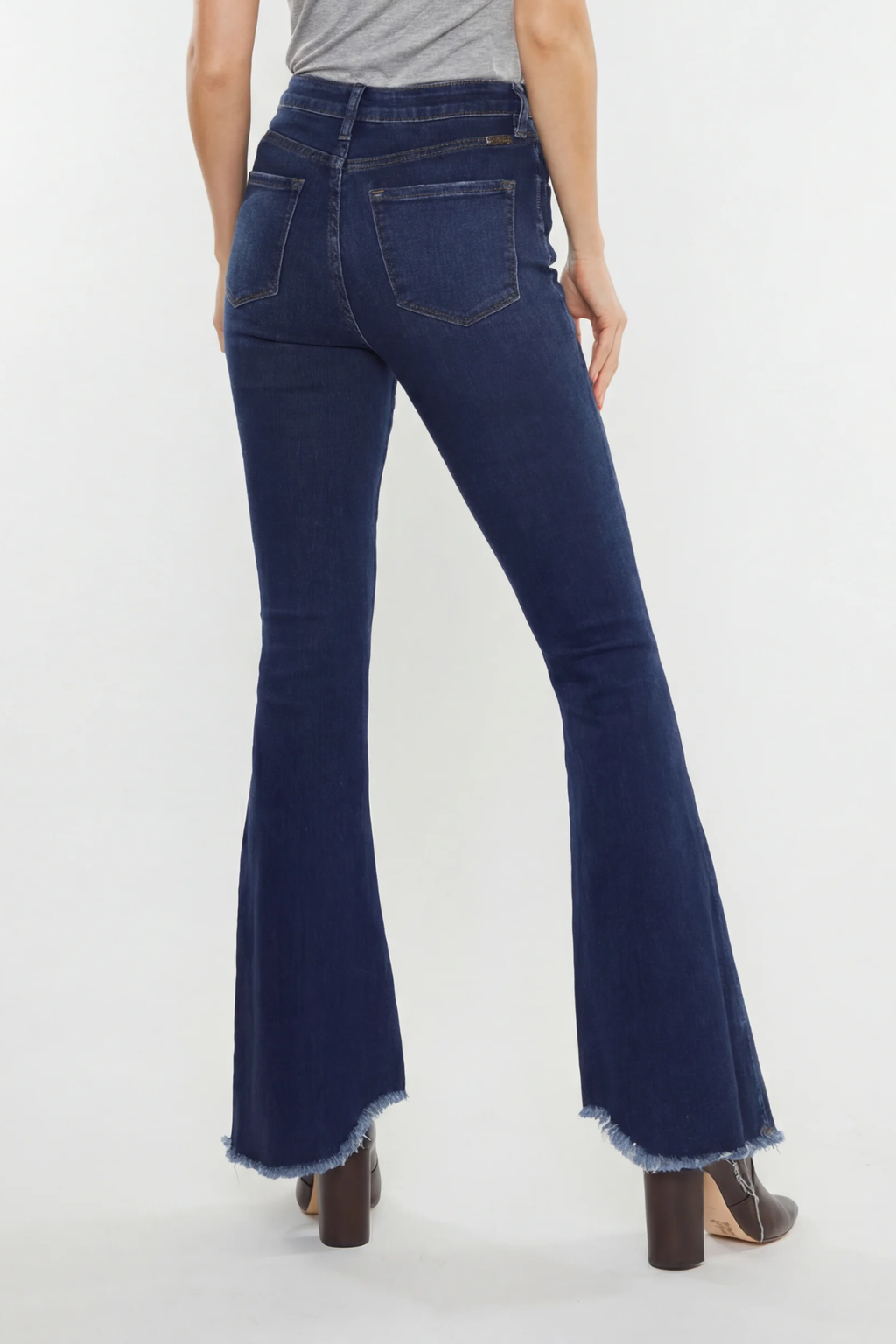Frayed Hem Flare Jeans