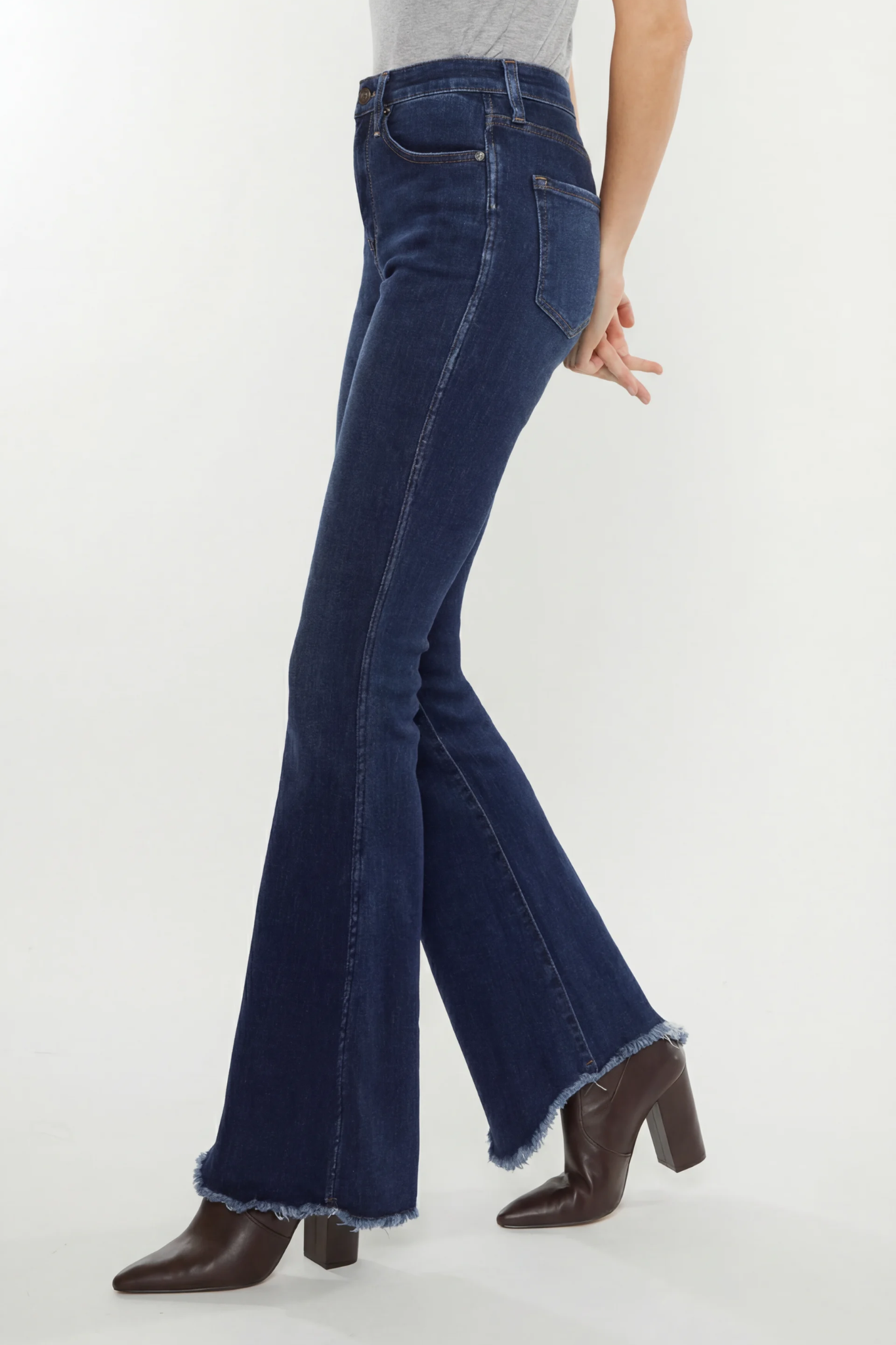 Frayed Hem Flare Jeans