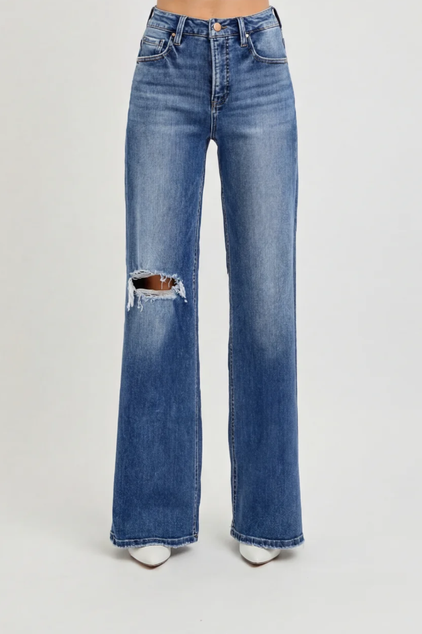 Wide Leg Distressed Jean