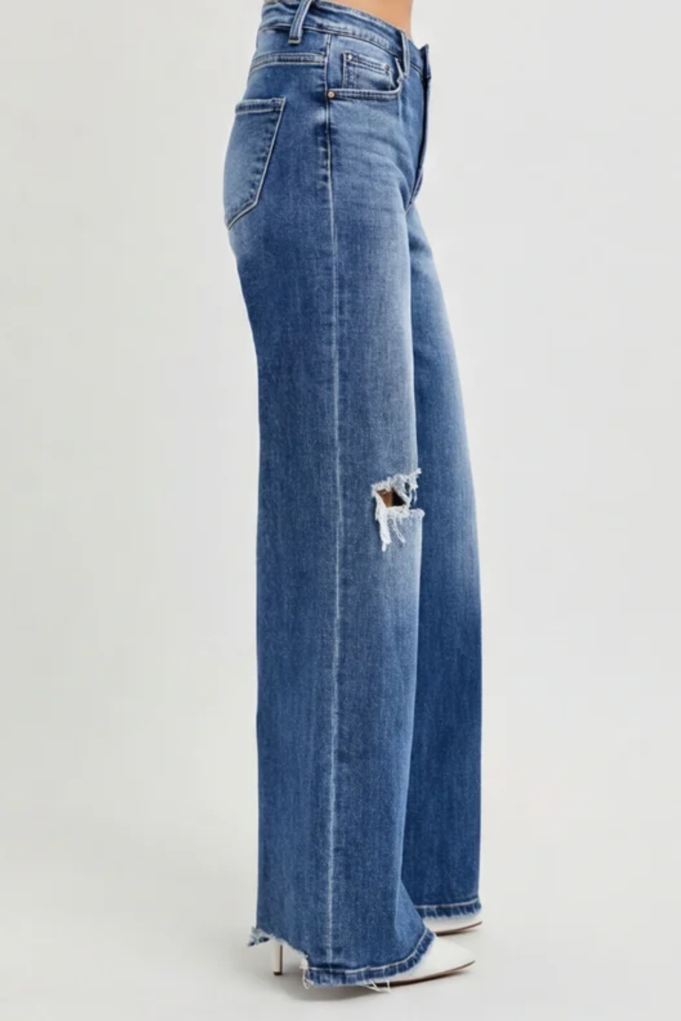 Wide Leg Distressed Jean